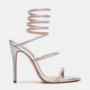 Steve Madden silver rhinestone straps heels
